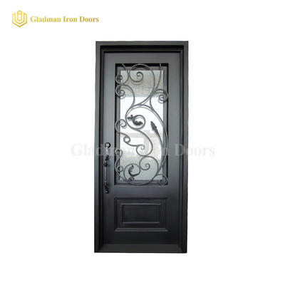 Single Wrought Iron Security Front Door 96 x 40 x 6 Inches
