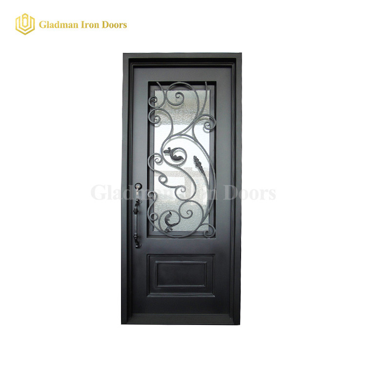 Single Wrought Iron Security Front Door 96 x 40 x 6 Inches