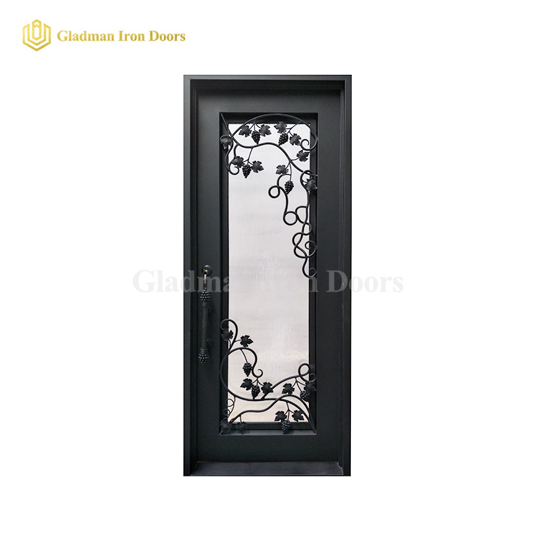 Square Top Wrought Iron Security Door Single Gate Design