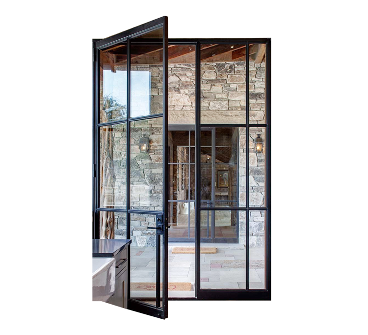 Modern French Entrance Iron Double Door Gladman