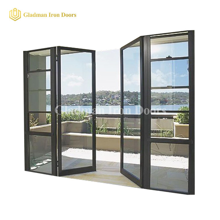 Aluminum Modern Exterior French Doors W/ Both Side Opening Glasses