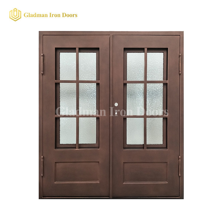 Light Bronze Internal House Double Door Design W/ Rain Glass