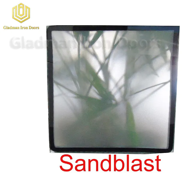 Custom Wrought Iron Door Sandblast Glass