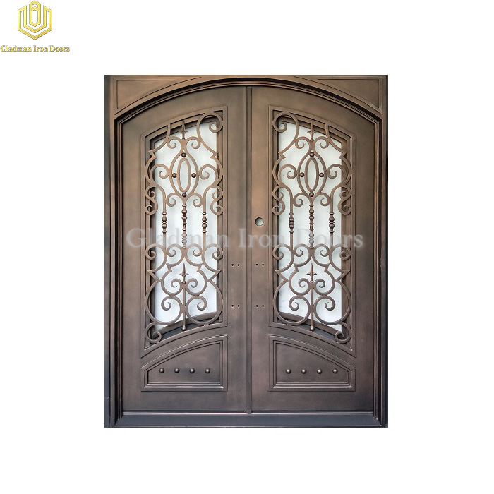 Double Aluminum Front Door Square Top W/ Special Design