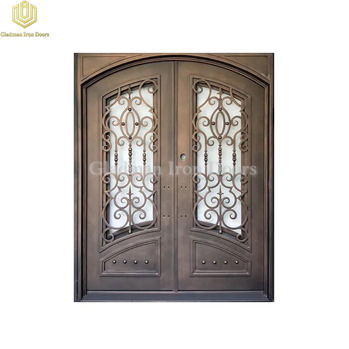 Elegant High Security Wrought Front Entrance Iron Door Popular Style