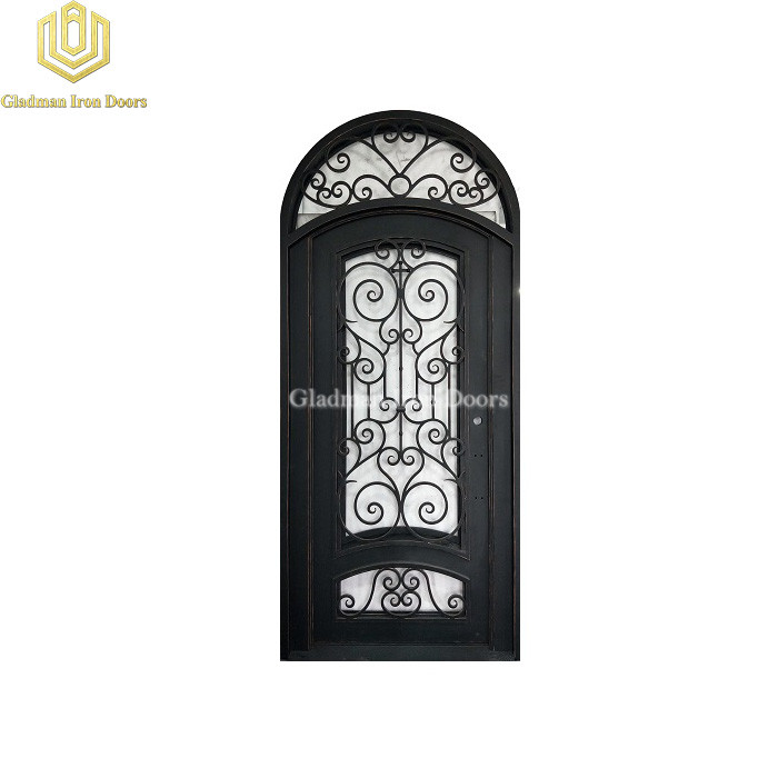 Round Top Wrought Iron Front Door Single Gate Special Design