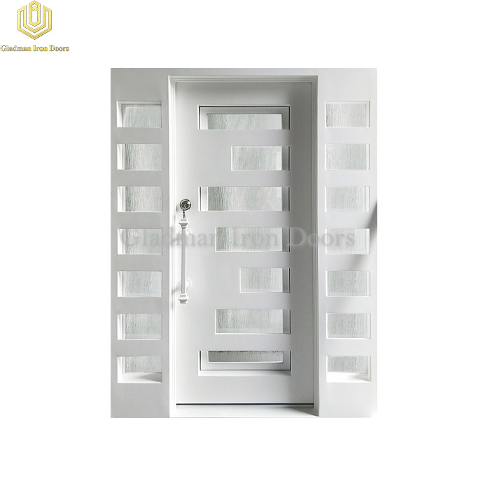 Latest Hand Made Entrance Exterior Iron Door Geometric Design