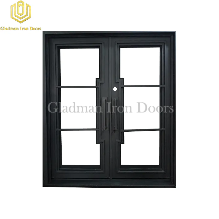 Modern Entrance Wrought Iron Front Door  Sound Insulation Stock Size