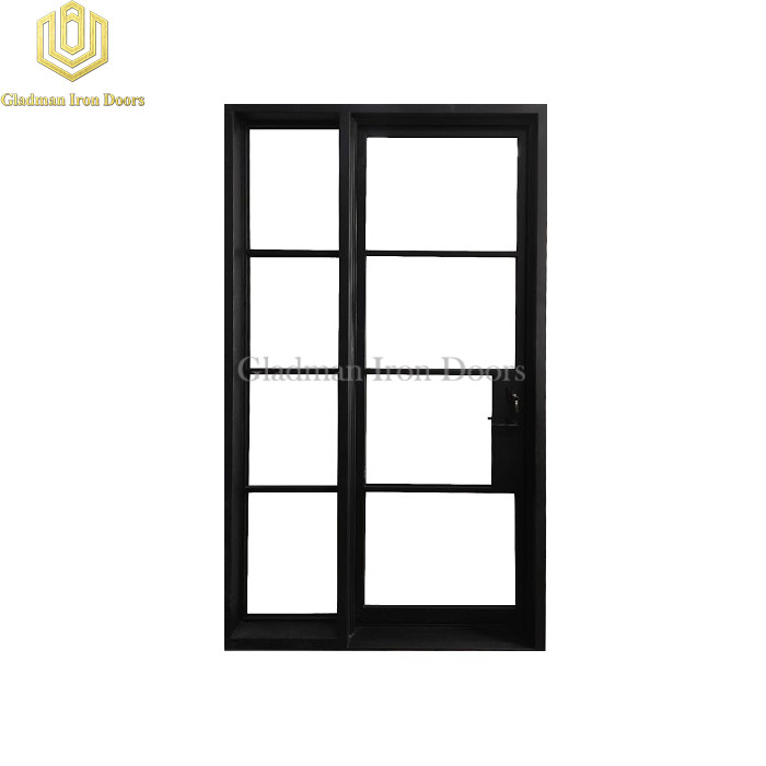 Custom French Style Doors Iron Square Top Clear Glasses Left Hand Inswing