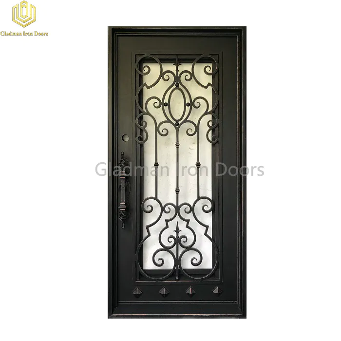 Classic Exterior Single Iron Door Elegant Design Gorgeous Decoration