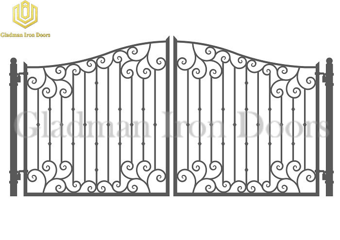 Galvanized Steel Gate DUBLIN Style With Simple Curved Flower GS-03