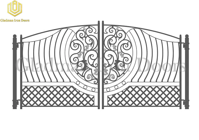 Galvanized Steel Gate PARIS Style Middle Circle Shape GS-04