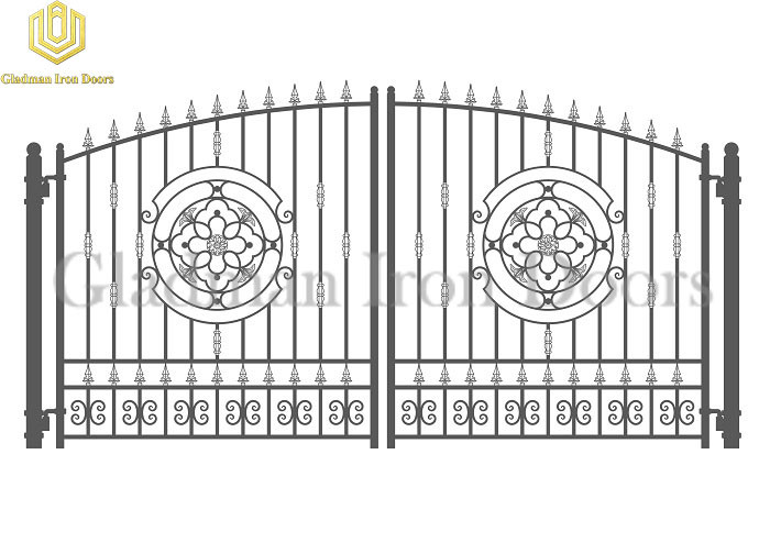 Galvanized Steel Gate PARIS Style A Circle On Each Side SG-07