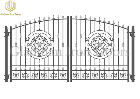 Galvanized Steel Gate PARIS Style A Circle On Each Side SG-07