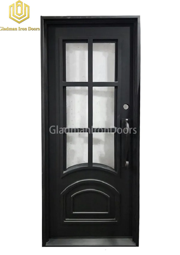 Square Top Wrought Iron Front Door Single Gate Design