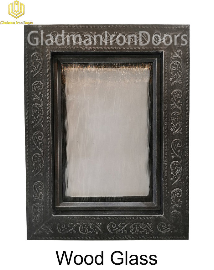 Custom Wrought Aluminum Door  Wood Glass