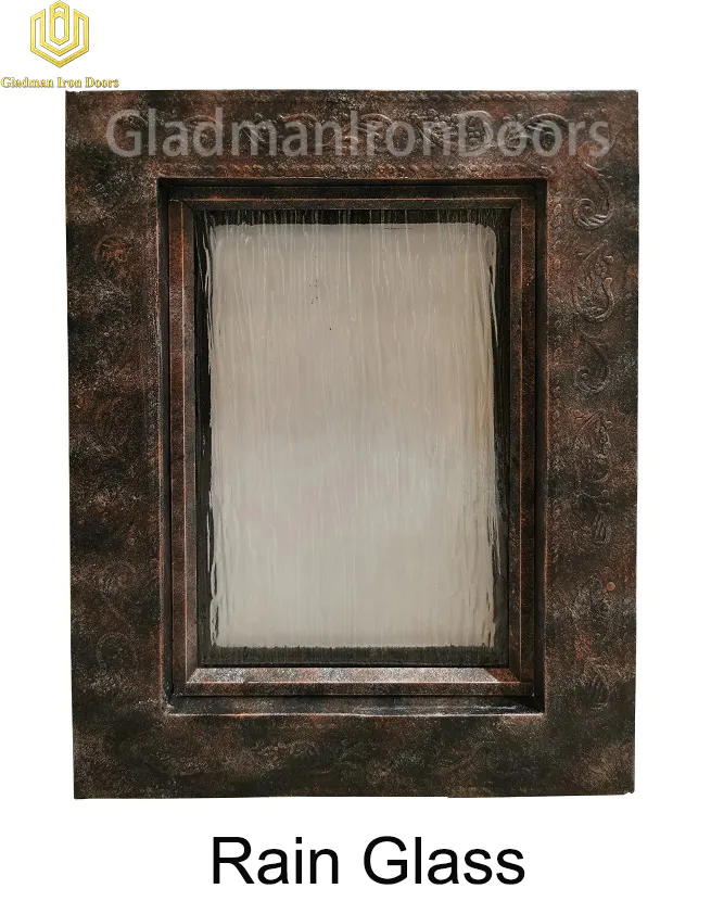 Custom Wrought Aluminum Door  Rain Glass