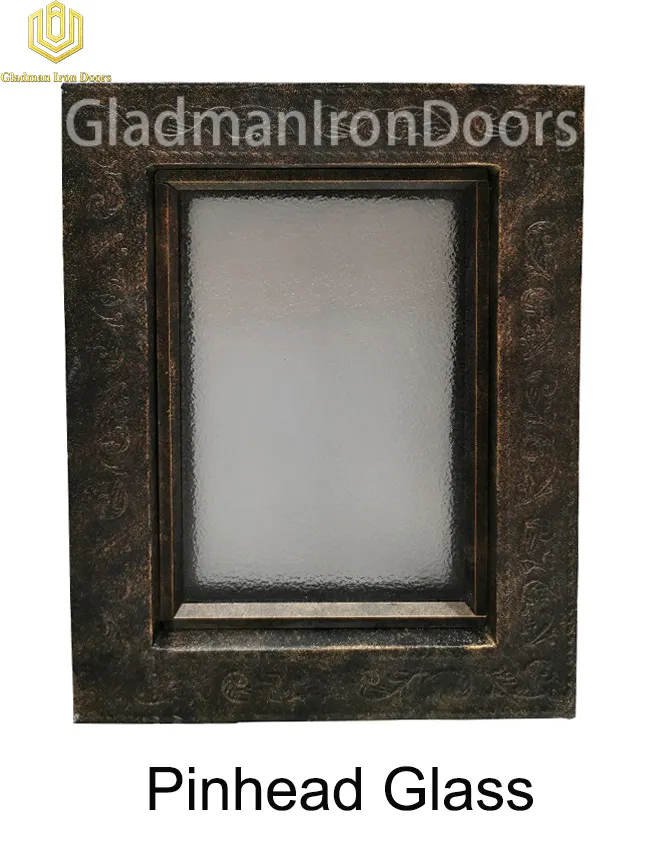 Custom Wrought Aluminum Door  Pinhead Glass