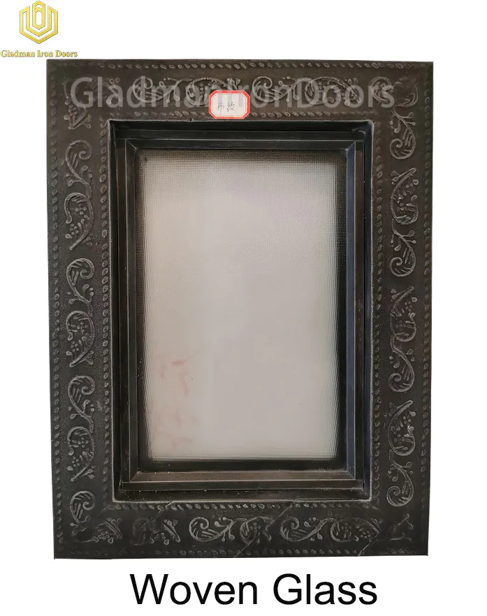 Custom Wrought Iron Door Woven Glass