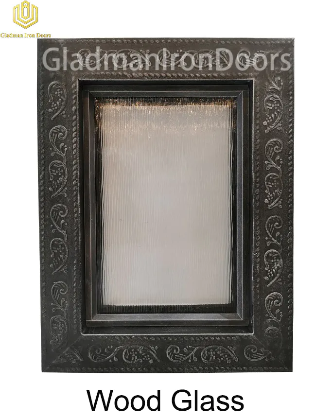 Custom Wrought Iron Door  Wood Glass