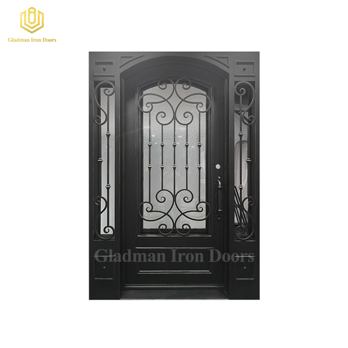 Gorgeous Wrought Iron Single Door Elegant Flower Design