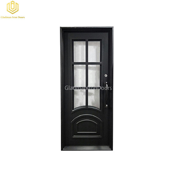 Square Top Wrought Iron Front Door Single Gate Design