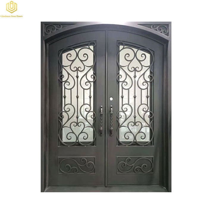 Wrought Iron Double Door Square Top With Glass Customized