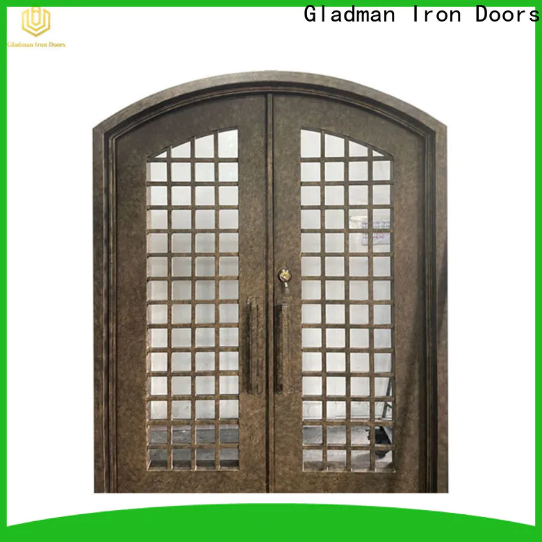 Gladman modern style iron double door design manufacturer for outdoor