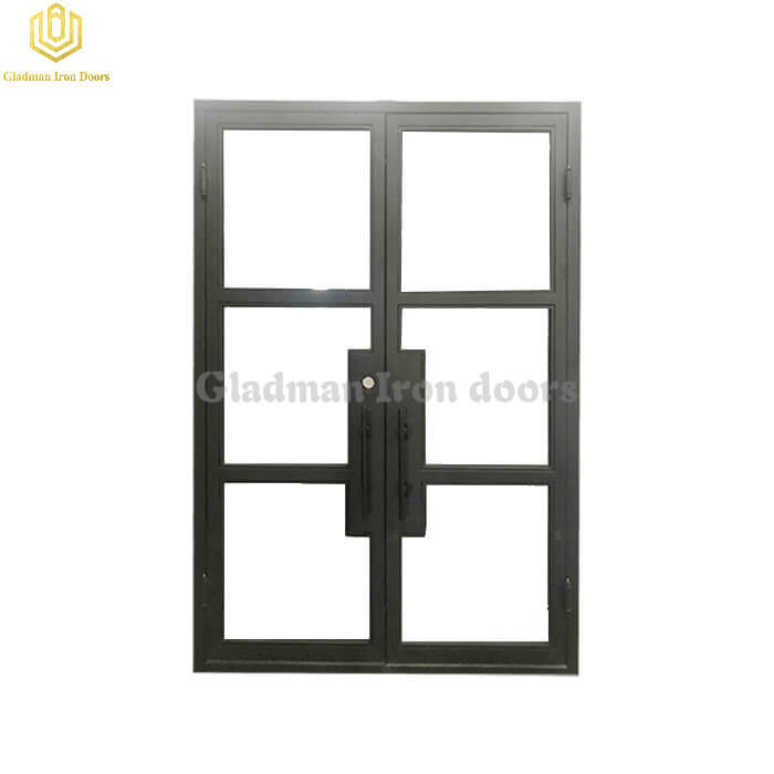 French Style Doors Iron Square Top Clear Glasses