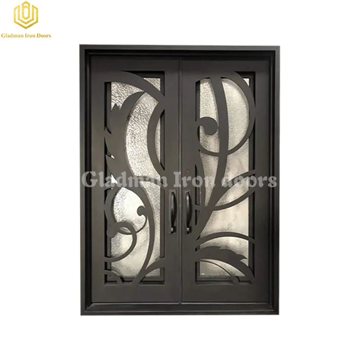 Double Wrought Iron Front Door Art Design