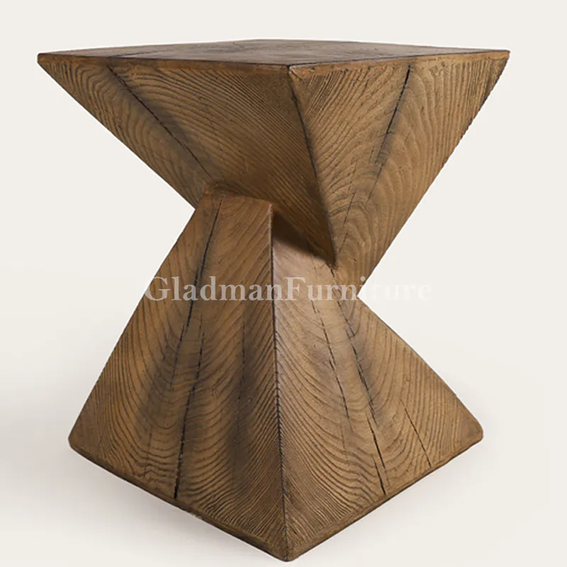 Light-Weight Side Table with Twisting Edges